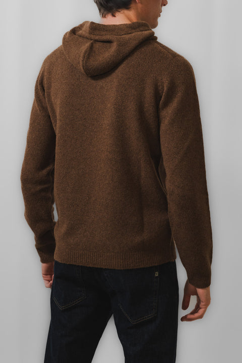 ROBERTO COLLINA MAGLIA GIROCOLLO CAPPUCCIO BABY CAMEL