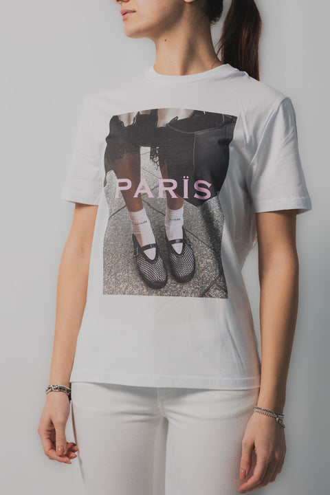 ELITE  PARIS T-SHIRT REALIZZATA NEL TESSUTO JERSEY STAMPA MIU MIU