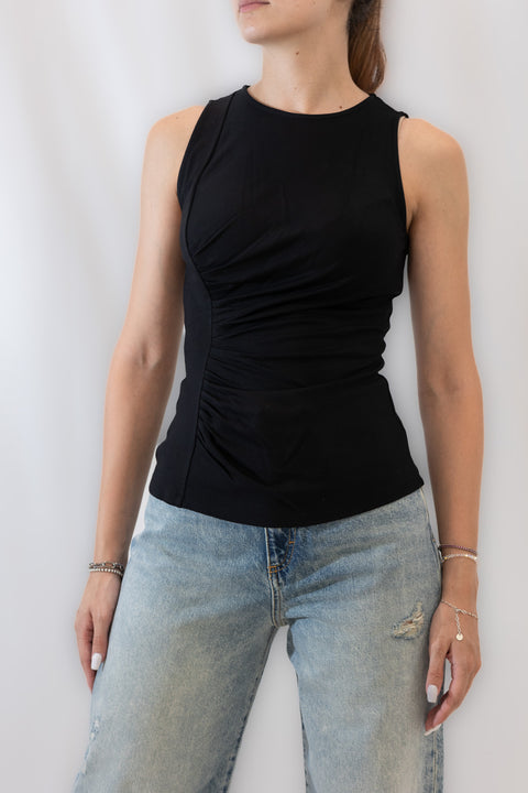 DIANE VON FURSTENBERG TOP JERSEY DRAPPEGGIO LATO