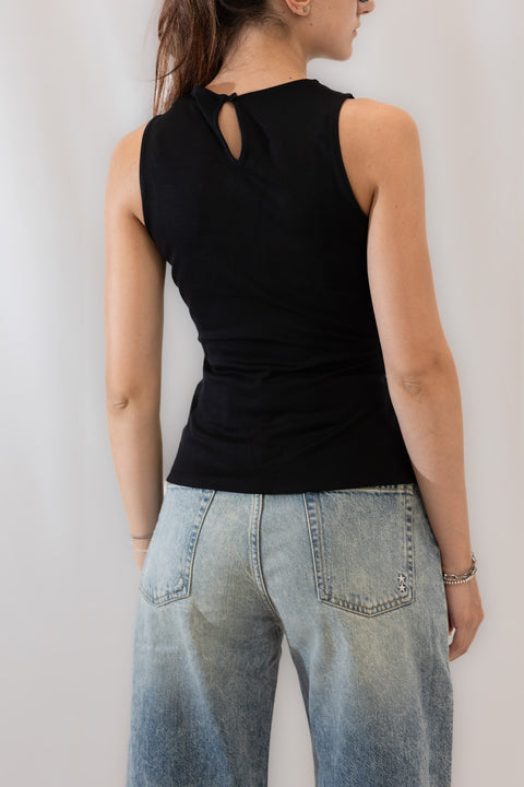 DIANE VON FURSTENBERG TOP JERSEY DRAPPEGGIO LATO
