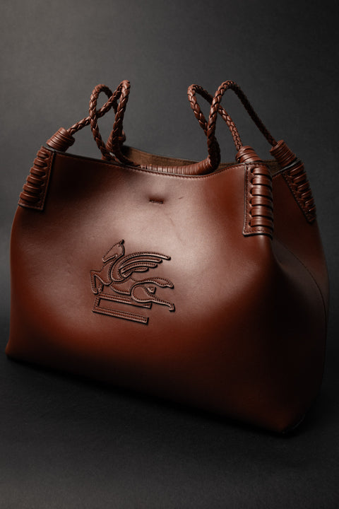 ETRO BORSA LIBRA MEDIUM IN PELLE CON TRACOLLA E SUEDE INTERNO