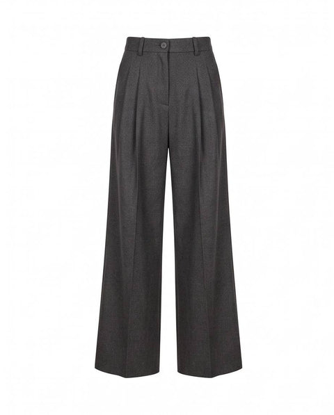 PAROSH PANTALONE 2 PINCES PALAZZO FLANELLA