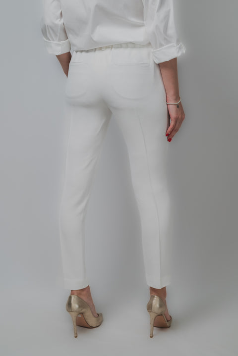 BRUNELLO CUCINELLI PANTALONE CON MOLLA POSTERIORE CROPPED REALIZZATO IN CREPE CADIS