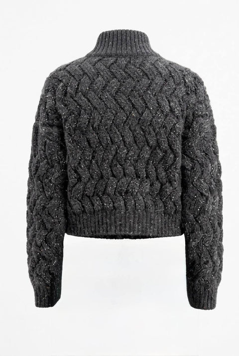 BRUNELLO CUCINELLI MAGLIA CROPPED MOHAIR DIAMANTE