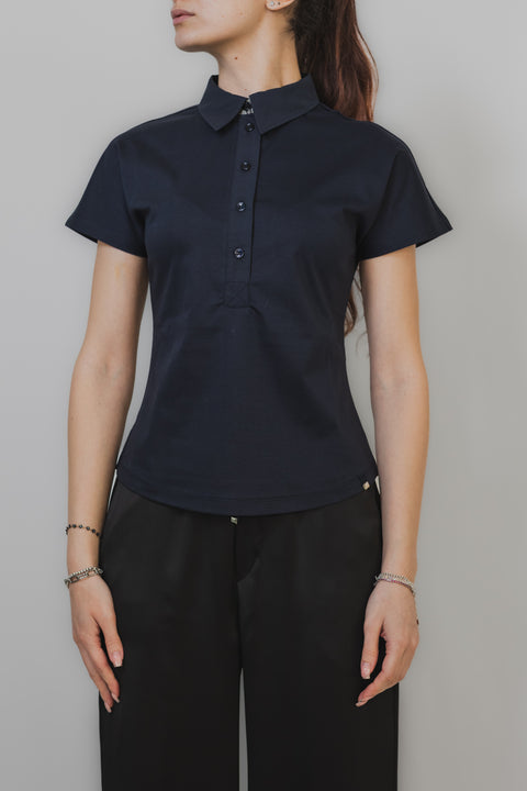 HERNO POLO MEZZA MANICA CON SPCCHI LATI FONDO REALIZZATA IN JERSEY