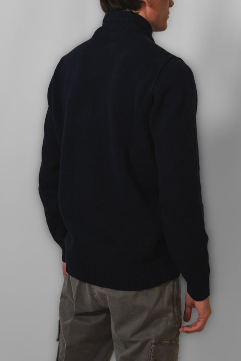 STONE ISLAND MAGLIA COLLO 4 BOTTONI LAMBSWOOL LOGO SPALLA