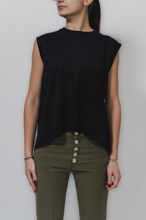 DONDUP T-SHIRT SMANICATA SCHIENA APERTA JERSEY