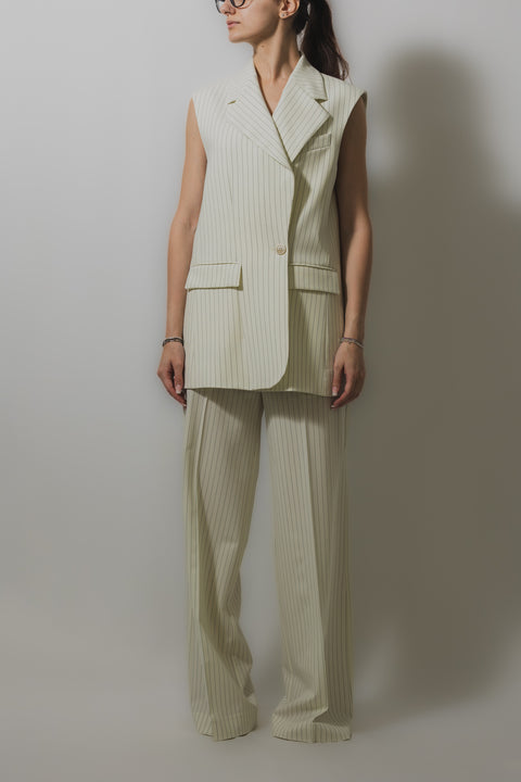 PAROSH GILET LUNGO VESTIBILITA  OVER 2 BOTTONI REALIZZATO NEL TESSUTO FRESCO DI LANA