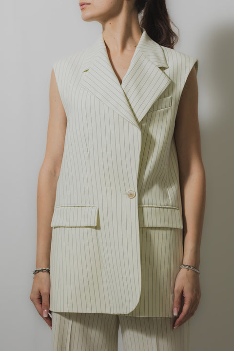 PAROSH GILET LUNGO VESTIBILITA  OVER 2 BOTTONI REALIZZATO NEL TESSUTO FRESCO DI LANA