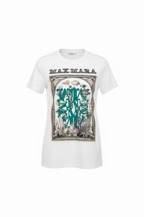 MAX MARA SPADINO T-SHIRT JERSEY STAMPA LOGO