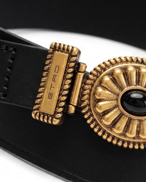 ETRO CINTURA PELLE FIBBIA GIOIELLO