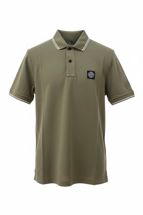 STONE ISLAND POLO PIQUET BORDO CONTRASTO LOGO