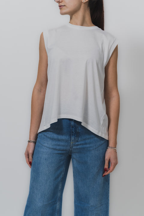 DONDUP T-SHIRT SMANICATA SCHIENA APERTA JERSEY