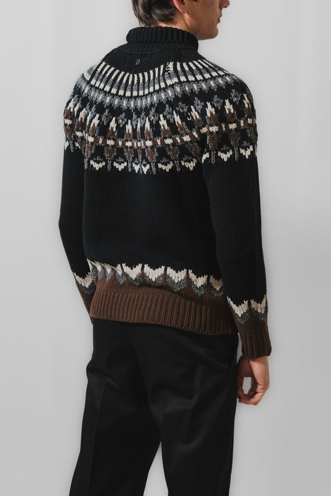 DONDUP MAGLIA LANA JACQUARD ARMATURATA