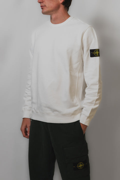 STONE ISLAND FELPA GIROCOLLO CON LOGO SPALLA