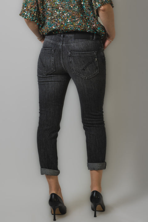 DONDUP KOONS PANTALONE REALIZZATO NEL CLASSICO TESSUTO DONDUP DENIM BOTTONI METALLO A VISTA