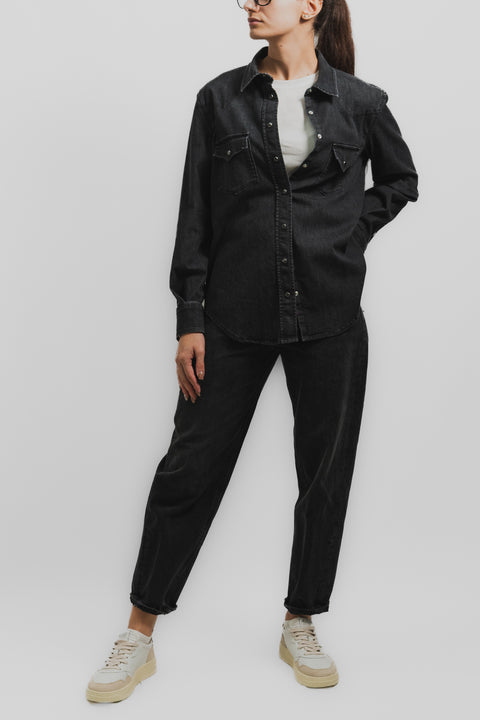 DONDUP CAMICIA DENIM BOTTONI M ETALLO