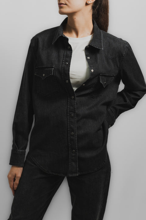 DONDUP CAMICIA DENIM BOTTONI M ETALLO