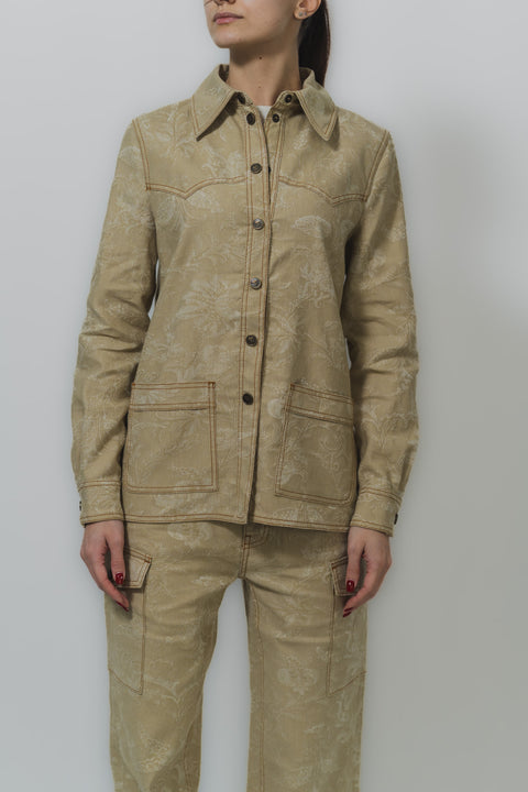 ETRO OVER SHIRT COTONE E LINO JACQUARD PESLEY