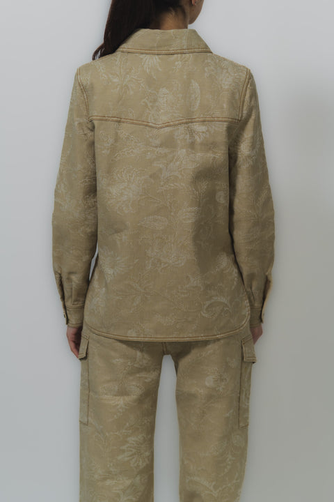 ETRO OVER SHIRT COTONE E LINO JACQUARD PESLEY