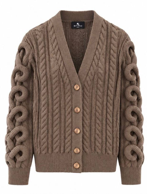 ETRO CARDIGAN OVER LANA TRECCE
