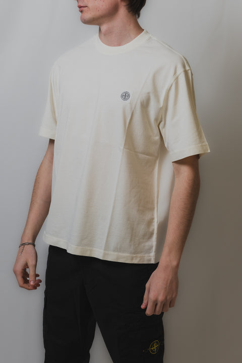 STONE ISLAND T-SHIRT REGULAR FIT JERSEY CON PATCH LOGO SUL PETTO
