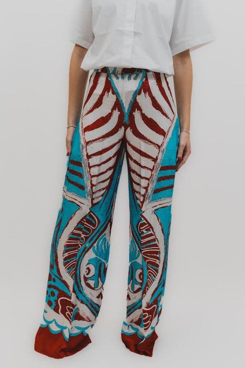 STELLA JEAN PANTALONE PALAZZO VISCOSA FANTASIA