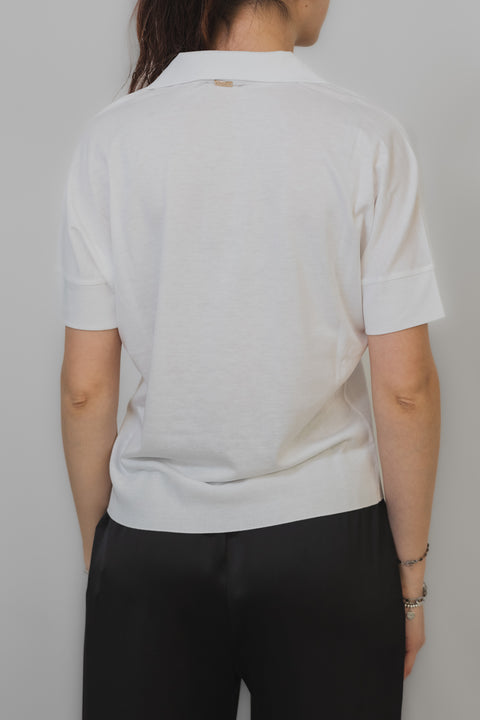 HERNO POLO SPACCHI FONDO REALIZZATA IN COTONE TRICOT