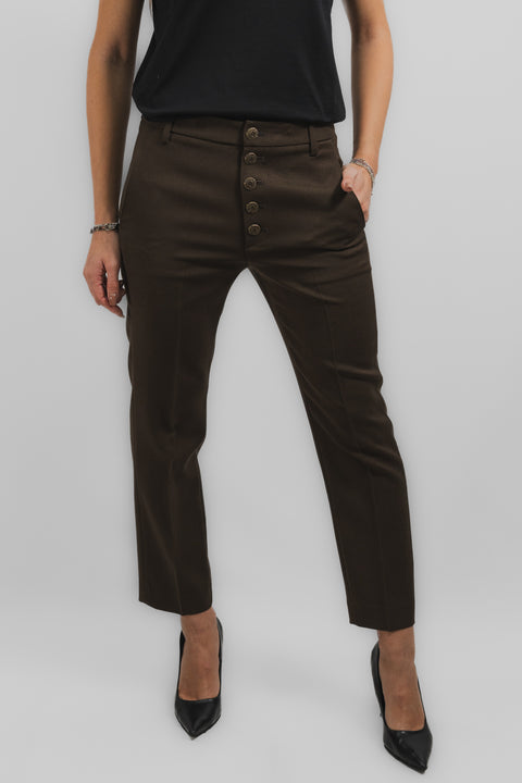 DONDUP NIMA PANTALONE BOTTONI METALLO LANA