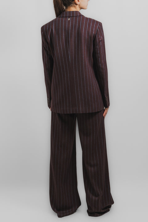 DONDUP BEATRIX PANTALONE PALAZZO FLANELLA GESSATA