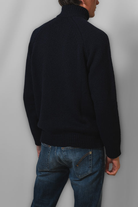 STONE ISLAND CARDIGAN ZIP FANCY YARN MOULINE  LOGO SPALLA