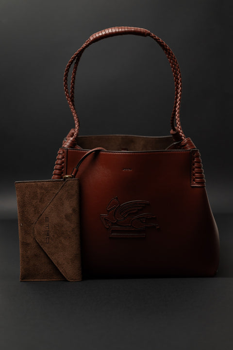 ETRO BORSA LIBRA SMALL IN PELLE CON TRACOLLA E SUEDE INTERNO