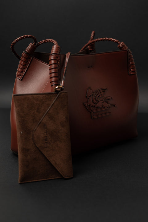 ETRO BORSA LIBRA SMALL IN PELLE CON TRACOLLA E SUEDE INTERNO