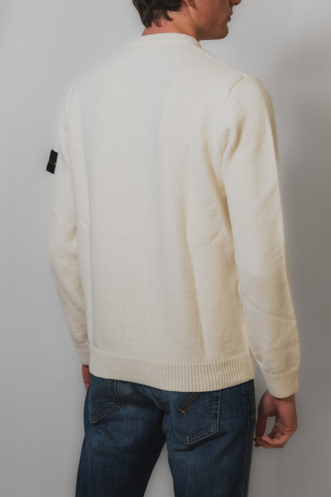 STONE ISLAND MAGLIA GIROCOLLO CALDO COTONE LOGO SPALLA