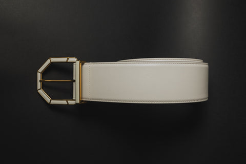 ETRO CINTURA ALTA CON FIBIA SMALTATA REALIZZATA NEL TESSUTO PELLE
