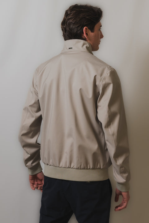 HERNO BOMBER TASCHE A TOPPA E CHIUSURA ZIP REALIZZATO NEL TESSUTO LANA DI LOROPIANA
