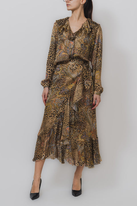 ETRO GONNA PORTAFOGLIO SETA STAMPA ANIMALIER