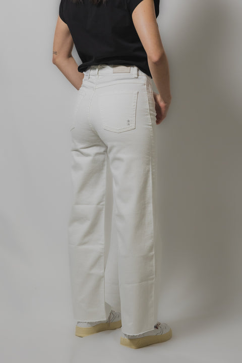ICON DENIM JEANS PALAZZO CROPPED REALIZZATO NEL TESSUTO DENIM STRETCH