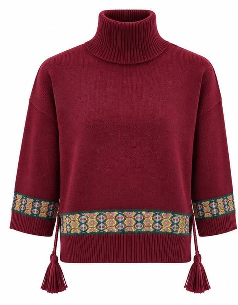ETRO MAGLIA COLLO ALTO NAPPINE