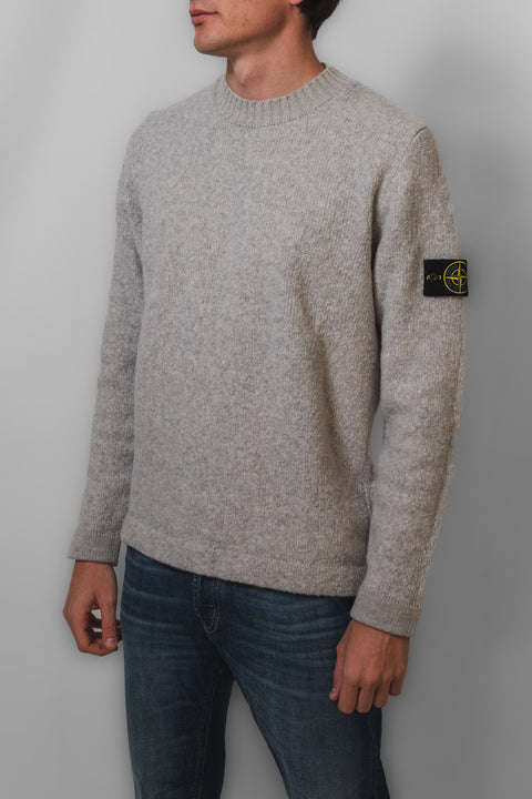 STONE ISLAND MAGLIA GIROCOLLO FANCY YARN LOGO SPALLA