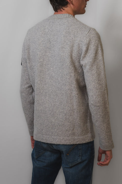 STONE ISLAND MAGLIA GIROCOLLO FANCY YARN LOGO SPALLA