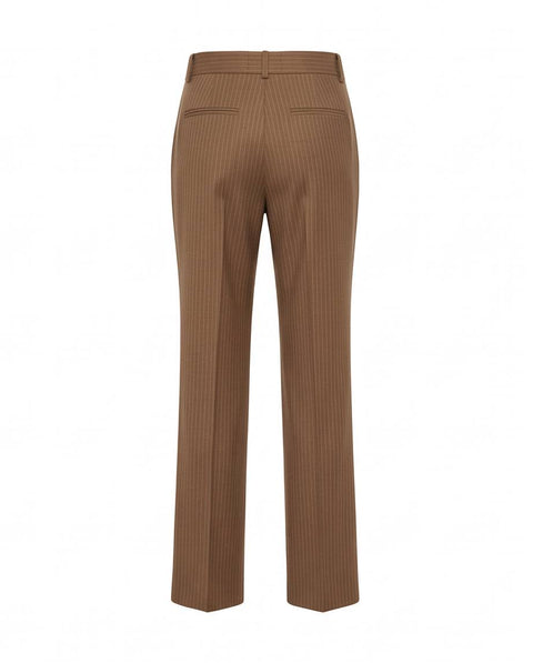 MAX MARA STUDIO CAMBUSA PANTALONE PALAZZO LANA GESSATA