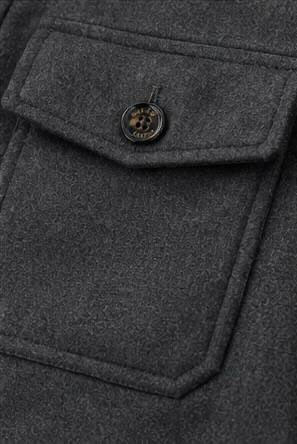 MOORER OVERSHIRT PETTORINA E CAPPUCCIO LANA LAMINATA