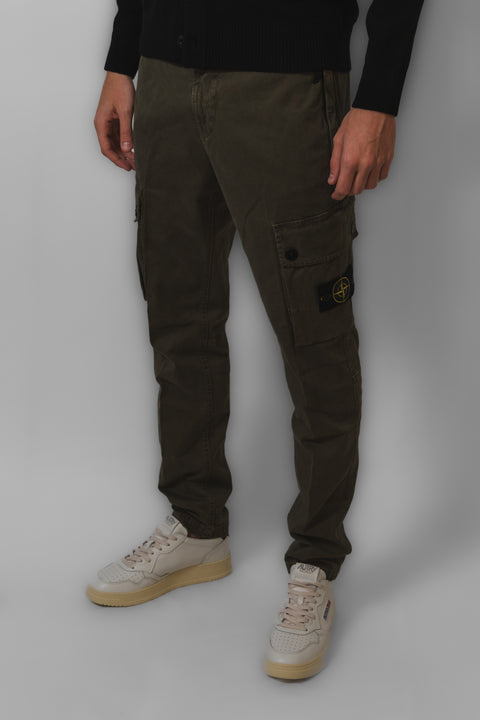 STONE ISLAND PANTALONE CARGO ORGANIC BROKEN TWILL LOGO TASCA