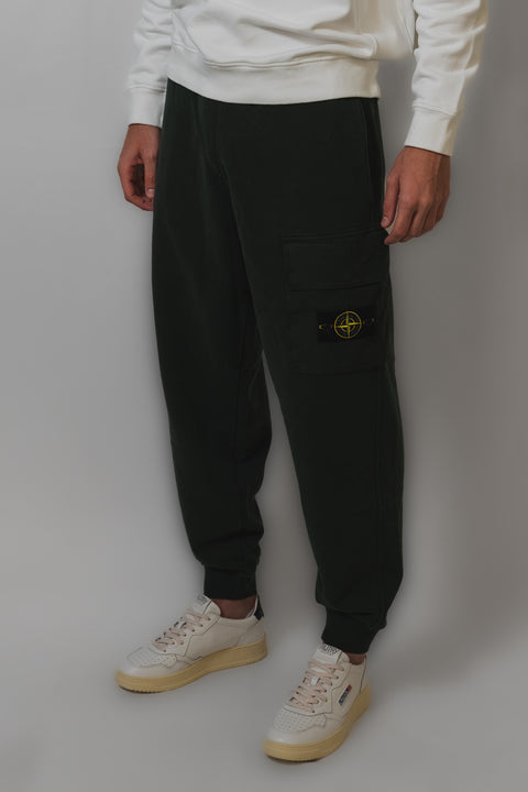 STONE ISLAND PANTALONE FELPA CARGO CON LOGO SU TASCONE