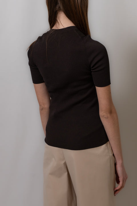 PAROSH T-SHIRT MANICA CORTA VESTIBILITA  SLIM REALIZZATA NEL TESSUTO COTONE A CISTINA
