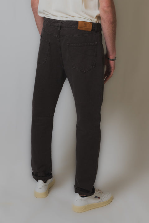 BRUNELLO CUCINELLI PANTALONE 5 TASCHE CON STRAPPI REALIZZATO IN BULL DI COTONE