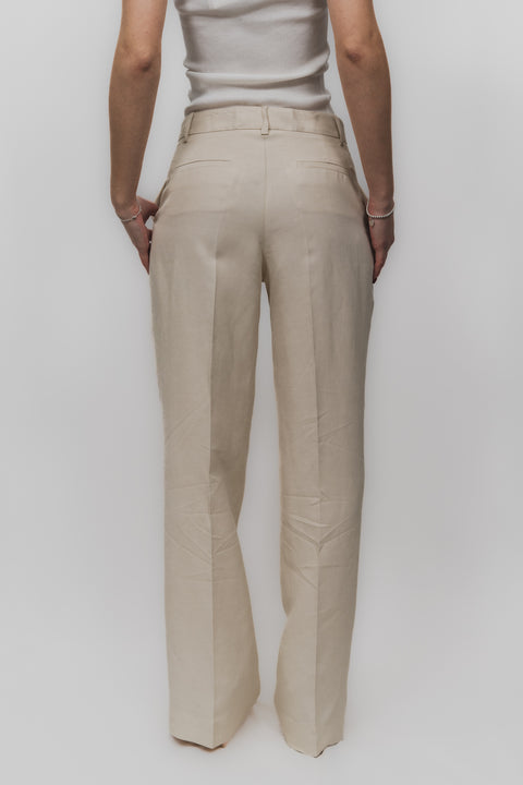 PAROSH PANTALONE MISTO LINO VITA MEDIA GAMBA PALAZZO