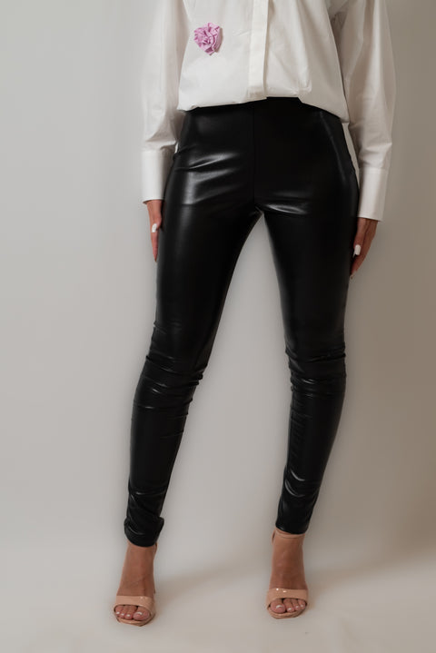 MSGM PANTALONE SLIM ECOPELLE STRETCH