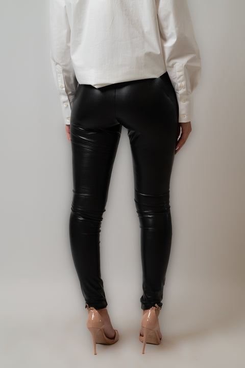 MSGM PANTALONE SLIM ECOPELLE STRETCH